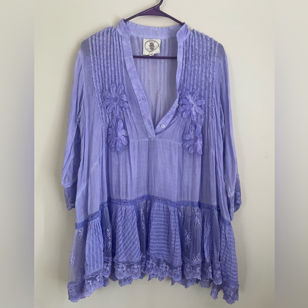 Muche Muchette Lavender Kalli Tunic One size Semi Sheer
